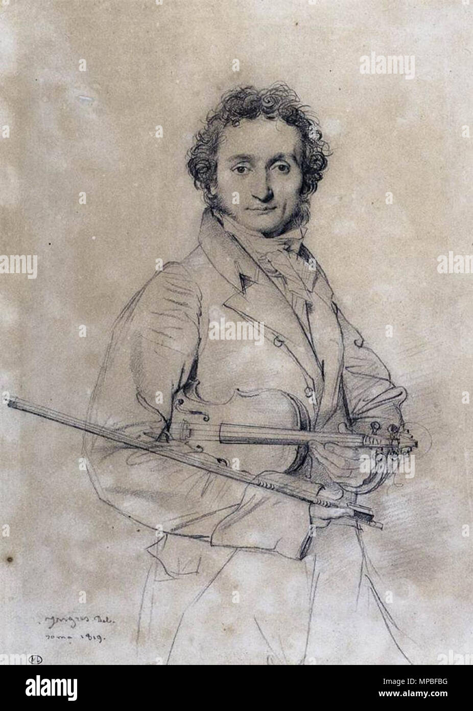Inglese: il violinista Niccolò Paganini 1819. 924 NiccoloPaganini Foto Stock
