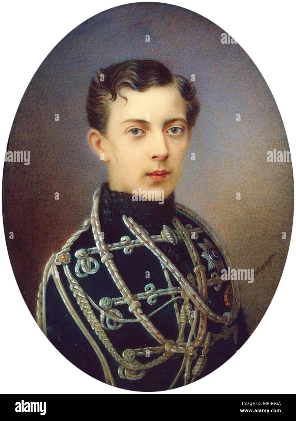 . Русский: Николай Александрович (сын Александра II) Inglese: Nicholas Alexandrovich, Tsarevich della Russia . circa 1861. Alois Rockstuhl 929 Nik. Alexandrovich da A.Rockstuhl Foto Stock