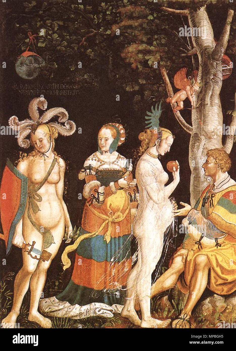 La sentenza di Parigi tra il 1517 e il 1518. 929 Niklaus Manuel - La sentenza di Parigi - WGA14032 Foto Stock