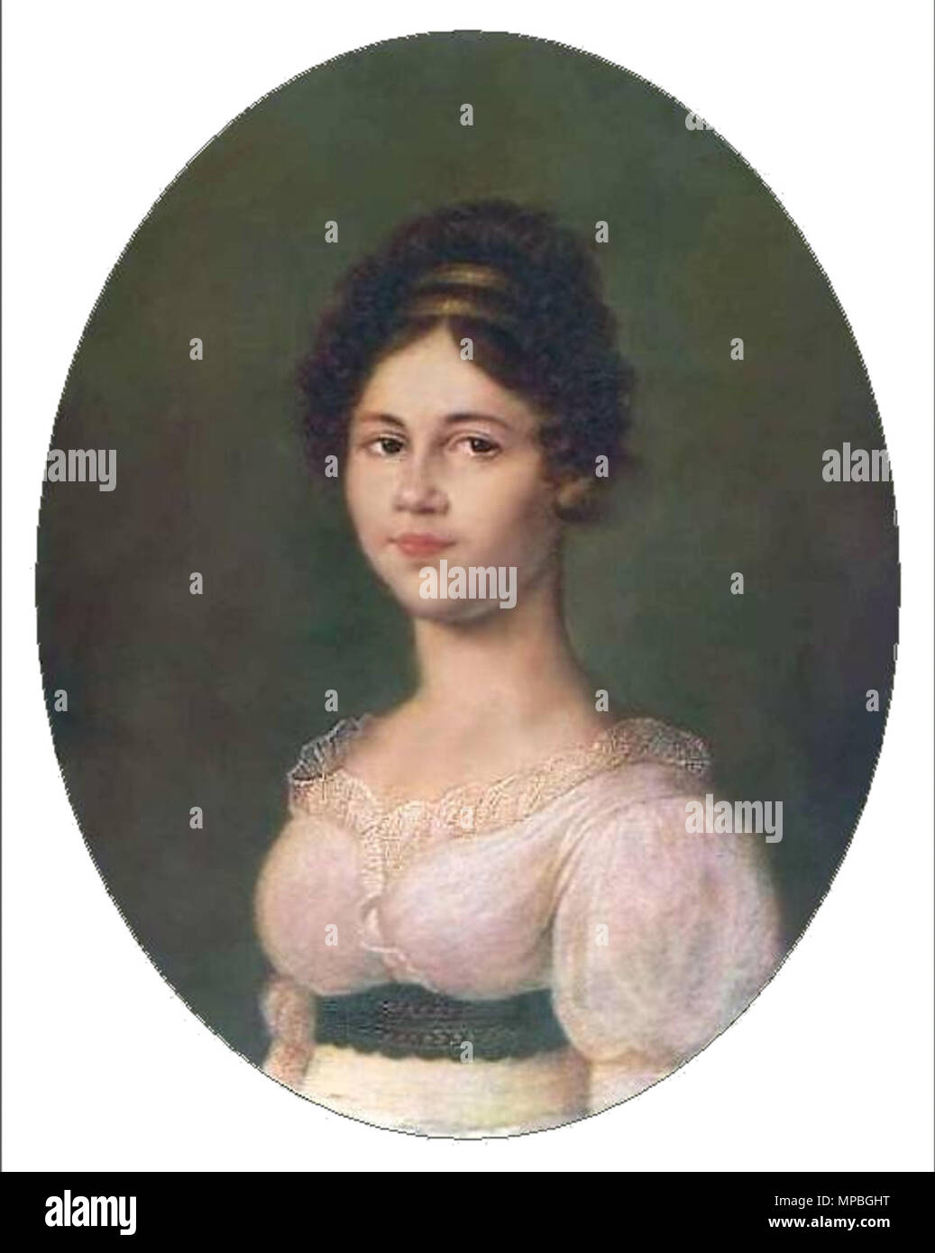 . Портрет неизвестной1810г, холст масло,, 66 x 55 cмМосковский областной краеведческий музей . 1810. Nikolay Argunov (1771-) nomi alternativi Nikolai Argunov Descrizione pittore russo figlio di Ivan Argunov Data di nascita e morte 1771 dopo 1830 Luogo di nascita e morte di San Pietroburgo Autorità di Mosca controllo : Q16272543 VIAF: 47896211 ULAN: 500030584 LCCN: no2005121780 GND: 131505211 WorldCat 929 Nikolai Argunov 21 Foto Stock