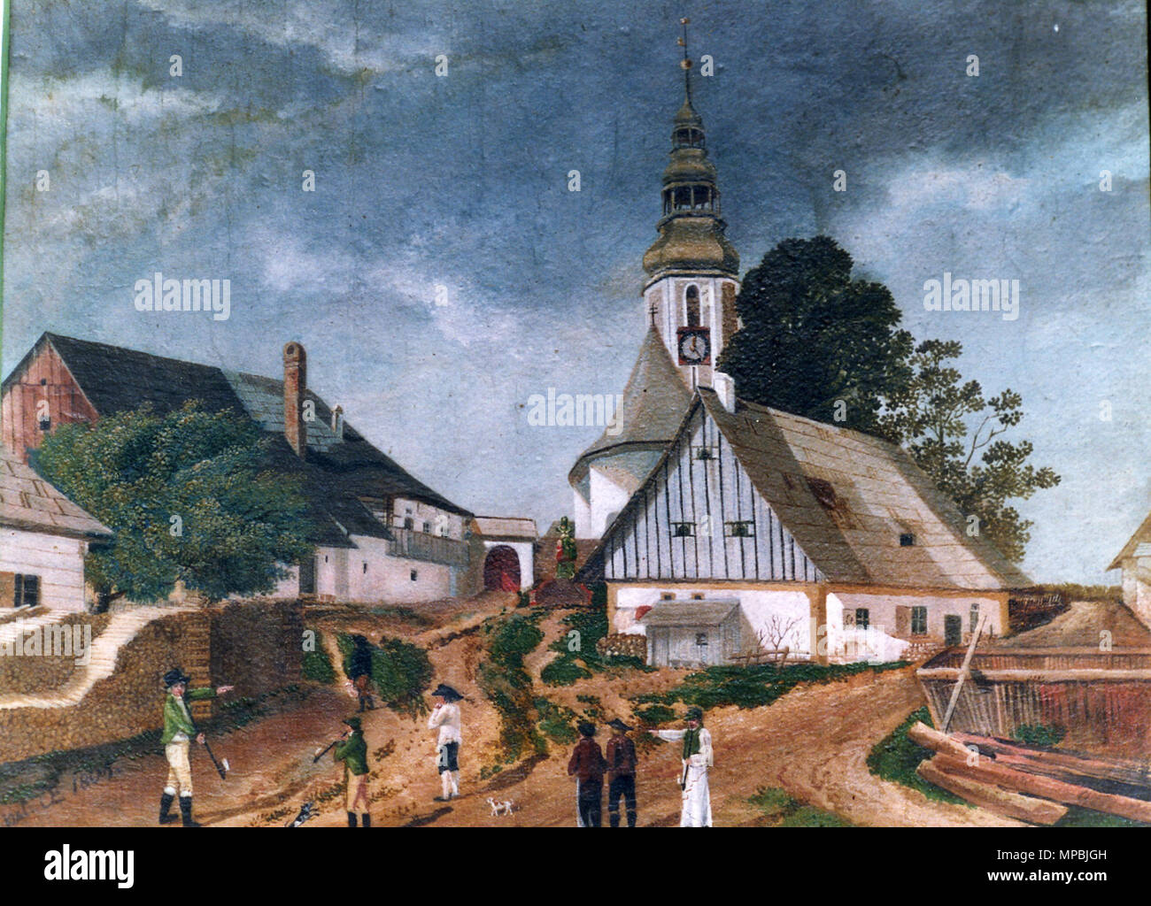 . Kirche und Widmut . 1805. Sconosciuto 938 Oberlangenau-Kirche und Widmut-1805 Foto Stock