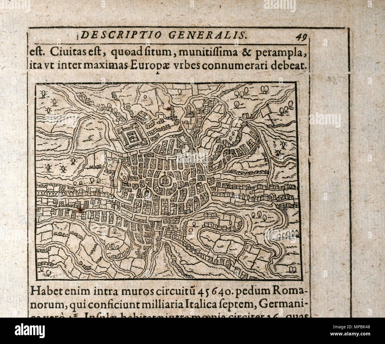 . Inglese: mappa vecchia di Gand da Abramo Saur nel 1595 . 1595. Abramo Saur 940 mappa vecchia di Gand da Abramo Saur nel 1595 Foto Stock