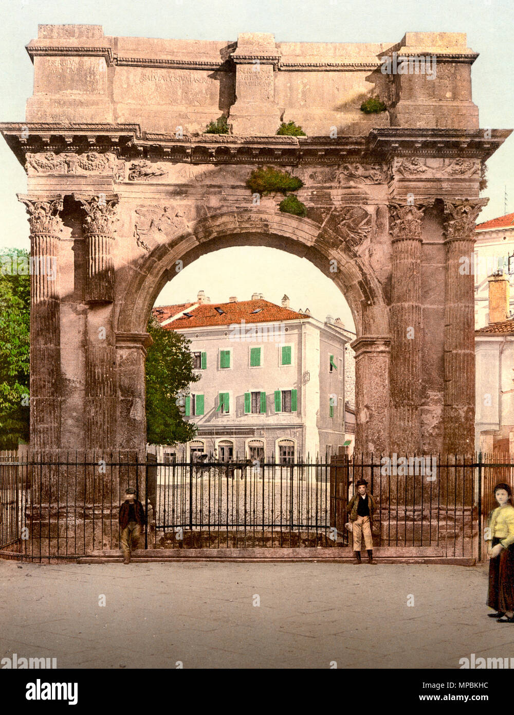 Pola, Porta Aurea, Istria, Austro-Hungary, circa 1900 Foto Stock