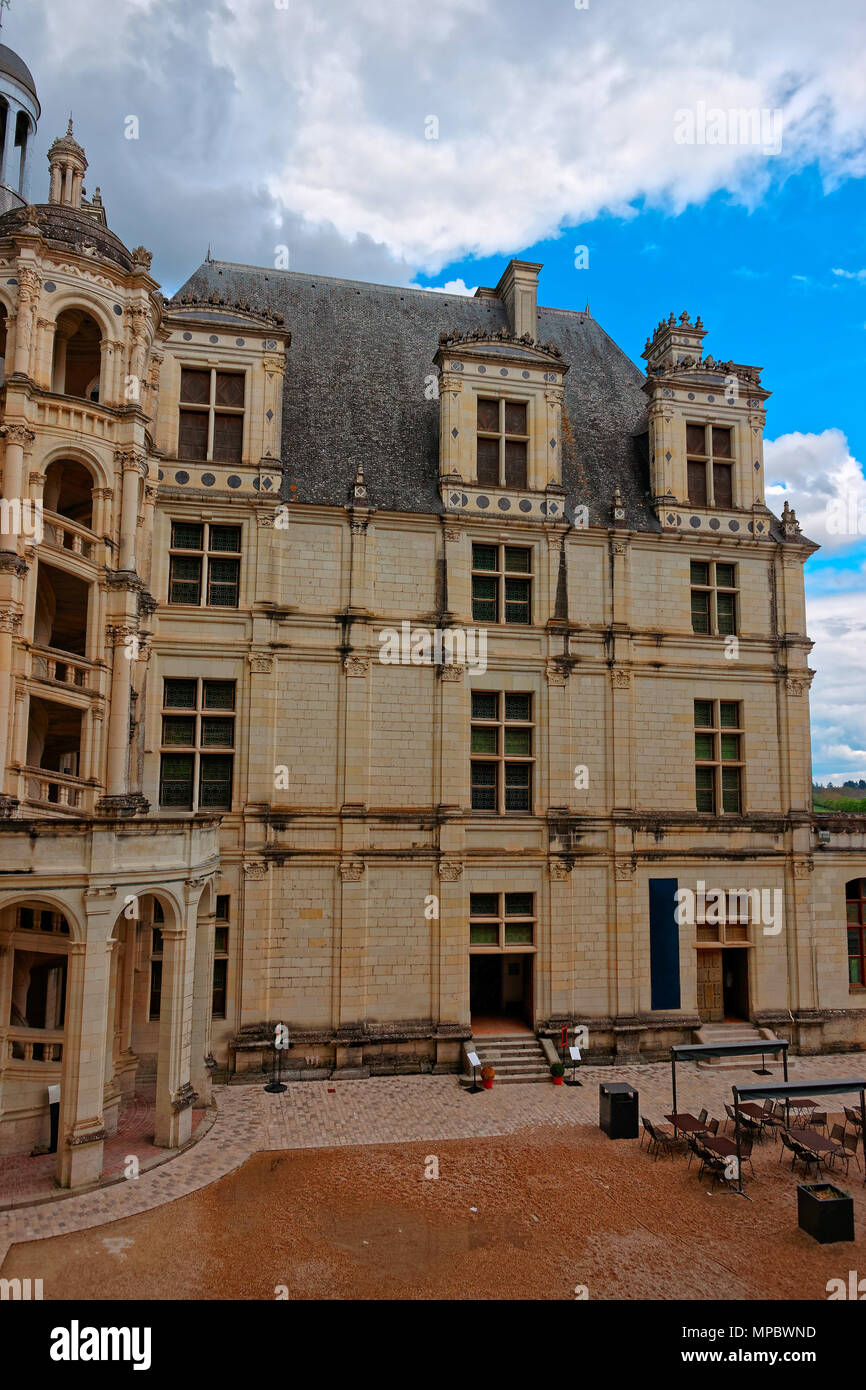 Frammento di Chateau de Chambord palace in Eure et Loir dipartimento della regione della Valle della Loira, in Francia. Foto Stock