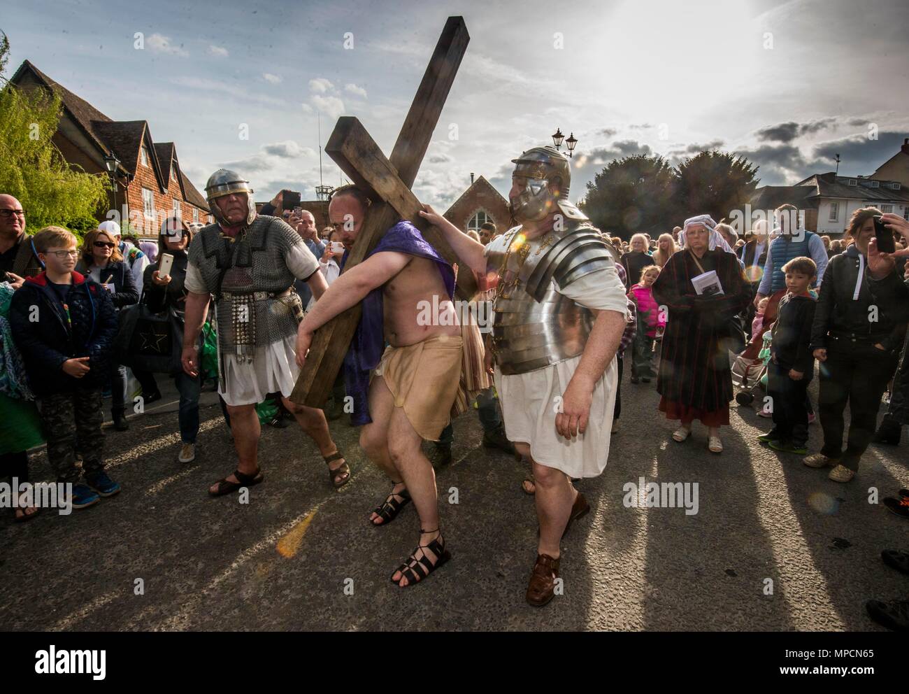 Marlborough Comunità Passion Play, Wiltshire 2017 15/04/17 Foto Stock