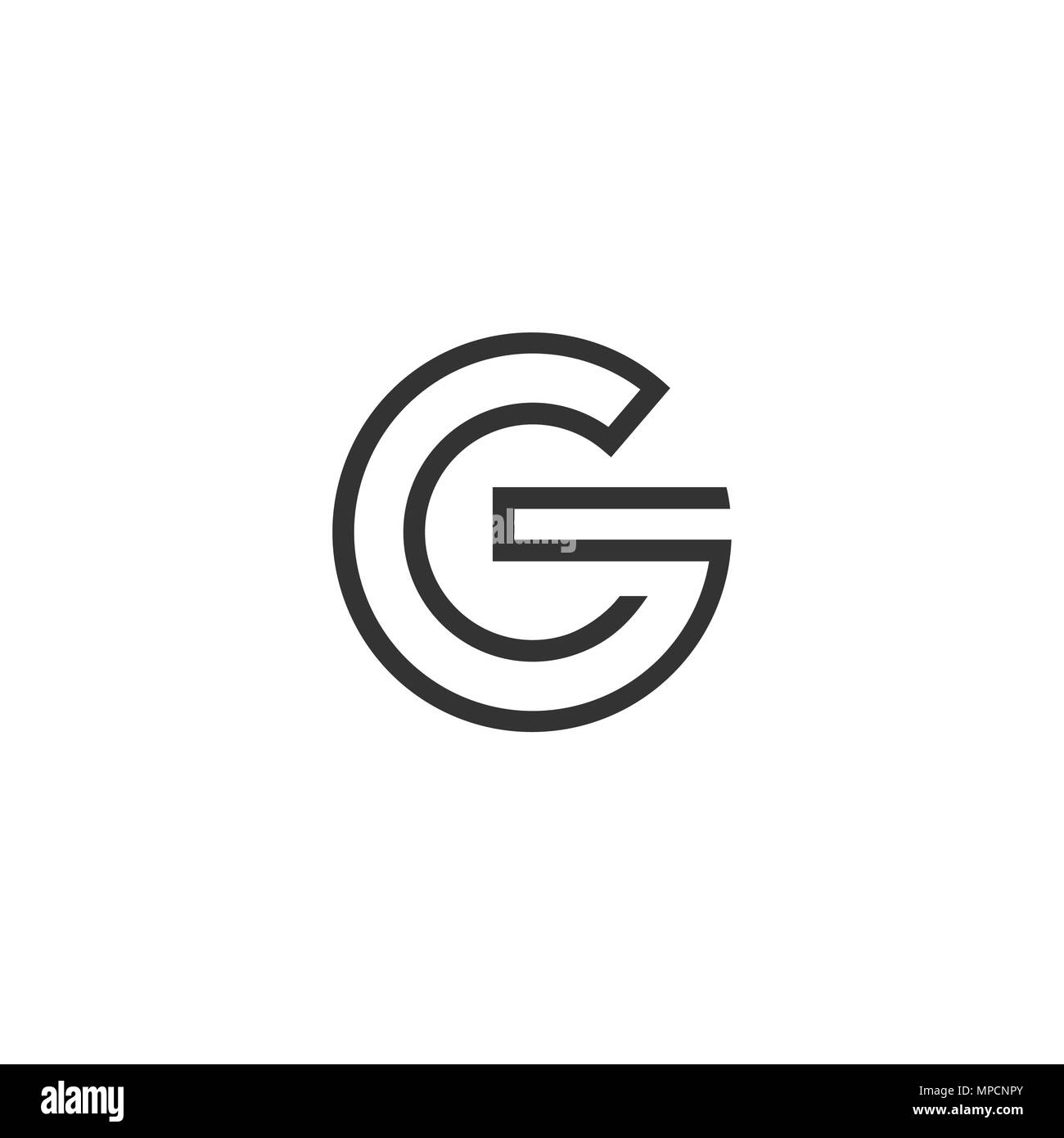 Lettera G logo, Circle line stile. Illustrazione Vettoriale