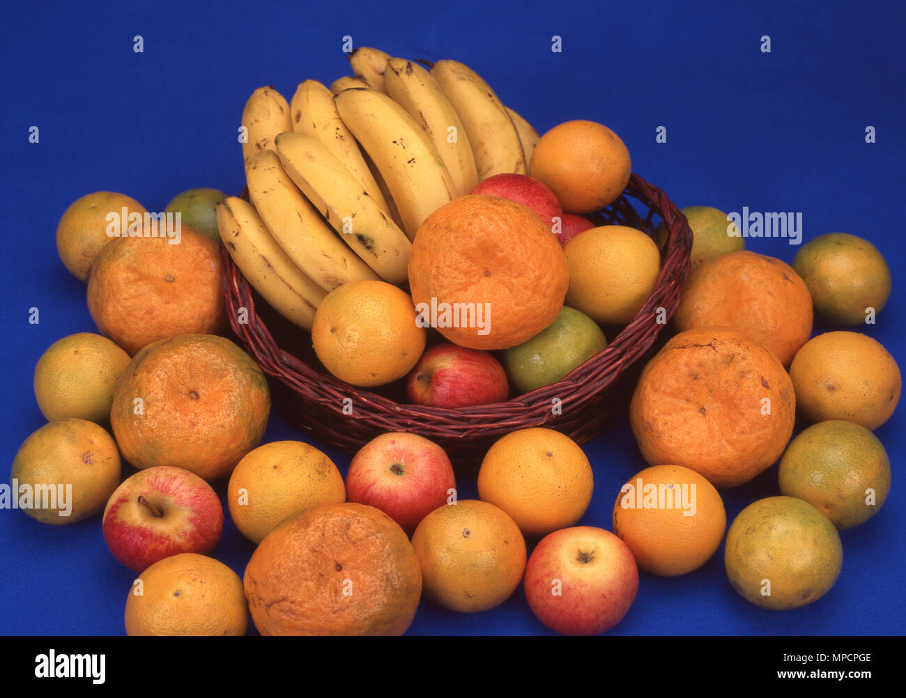 Frutta, banana, orange; Apple Foto Stock