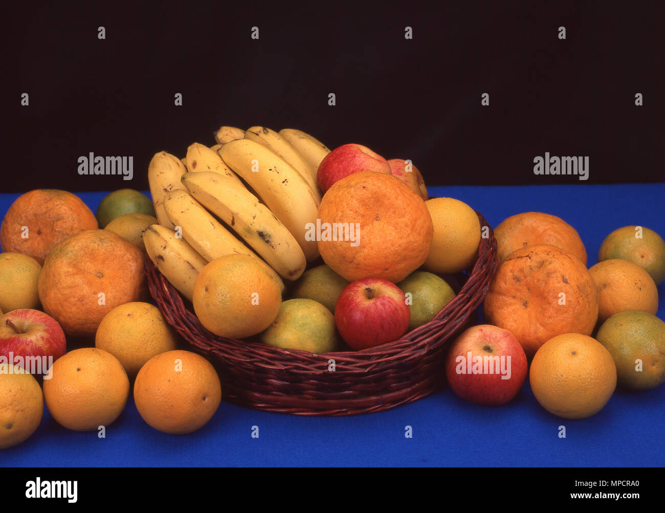 Frutta, banana, orange; Apple Foto Stock