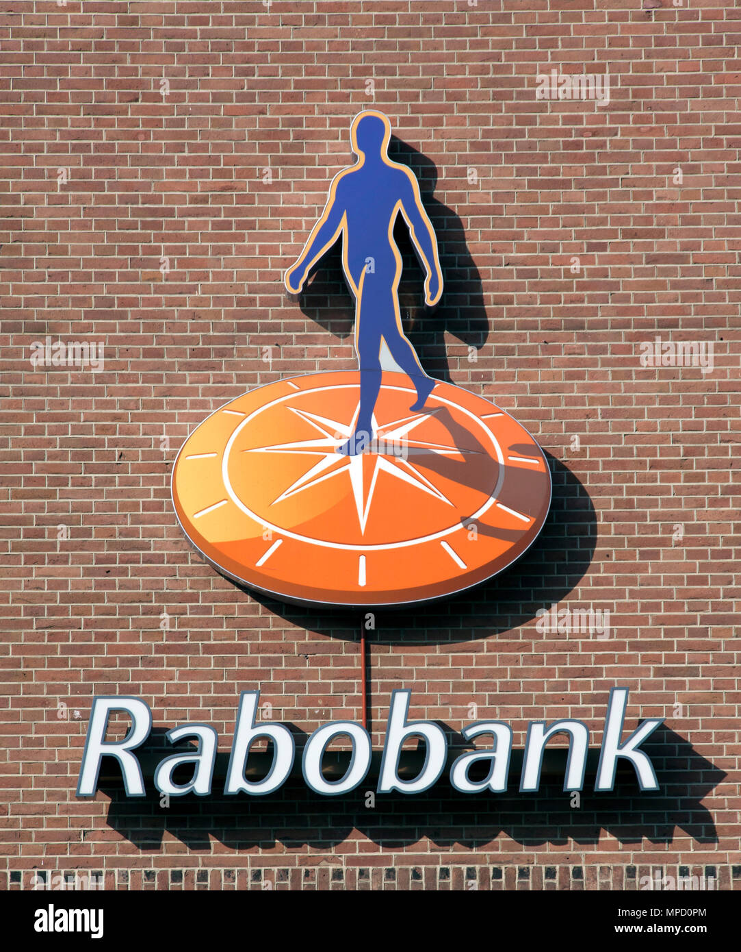 Amsterdam, Paesi Bassi-ottobre 10, 2015: Rabobank segno su una parete in Amsterdam Foto Stock