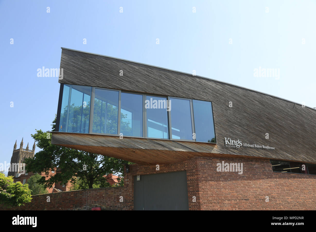 King's Boathouse scuola sulle rive del fiume Severn a Worcester, Inghilterra, Regno Unito. Foto Stock
