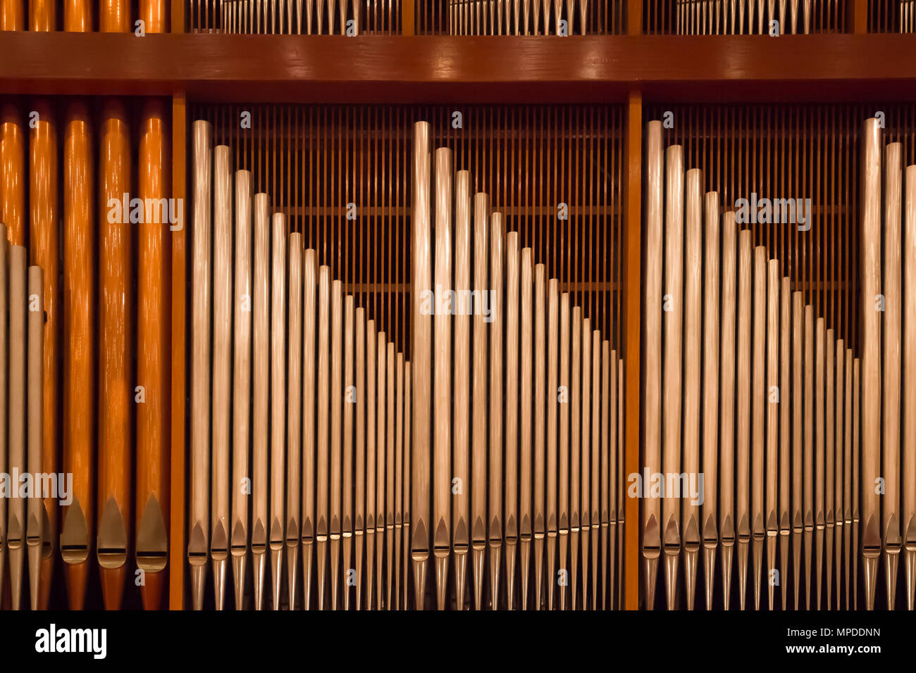 Piano generale degli strumenti musicali in organo del corpo hall Foto Stock