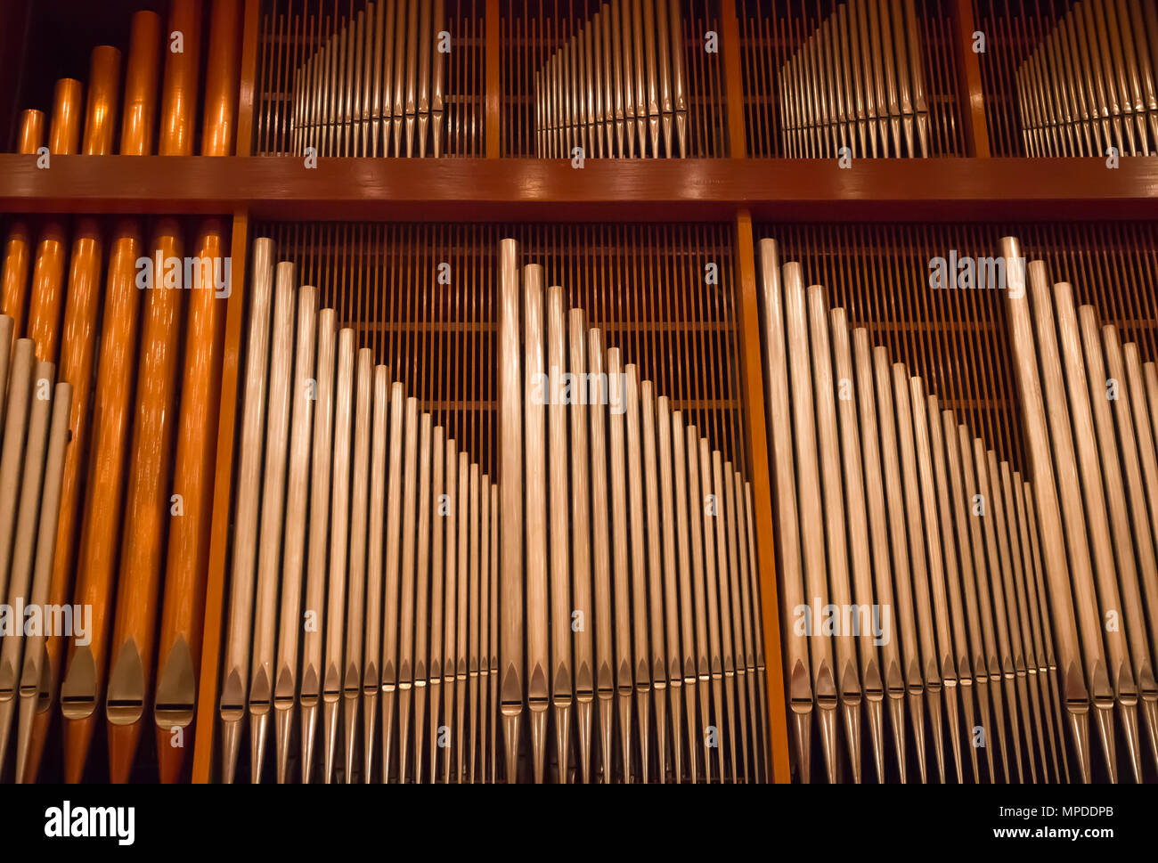 Piano generale degli strumenti musicali in organo del corpo hall Foto Stock