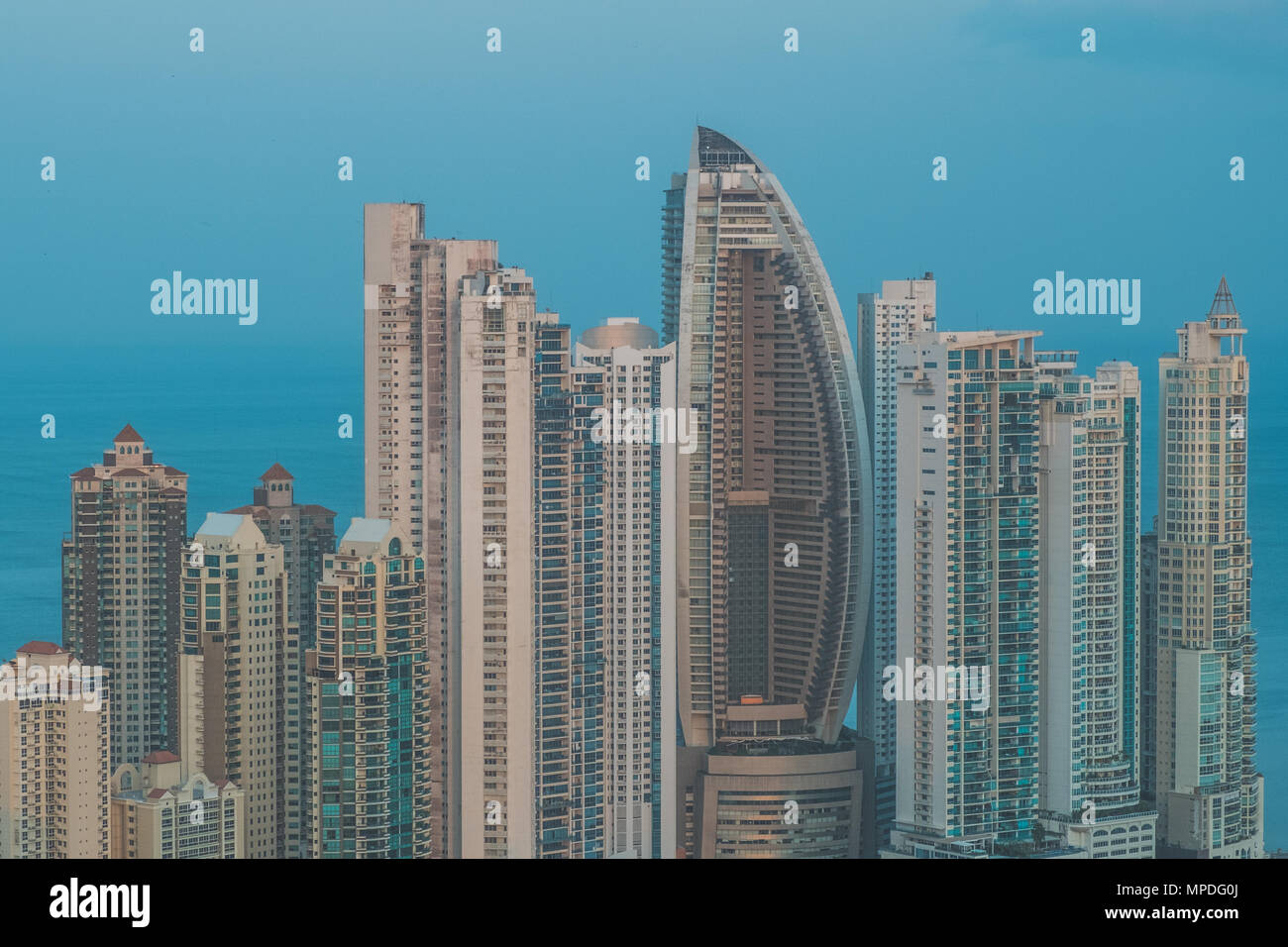 Grattacielo edifici, centro città antenna della Città di Panama Foto Stock