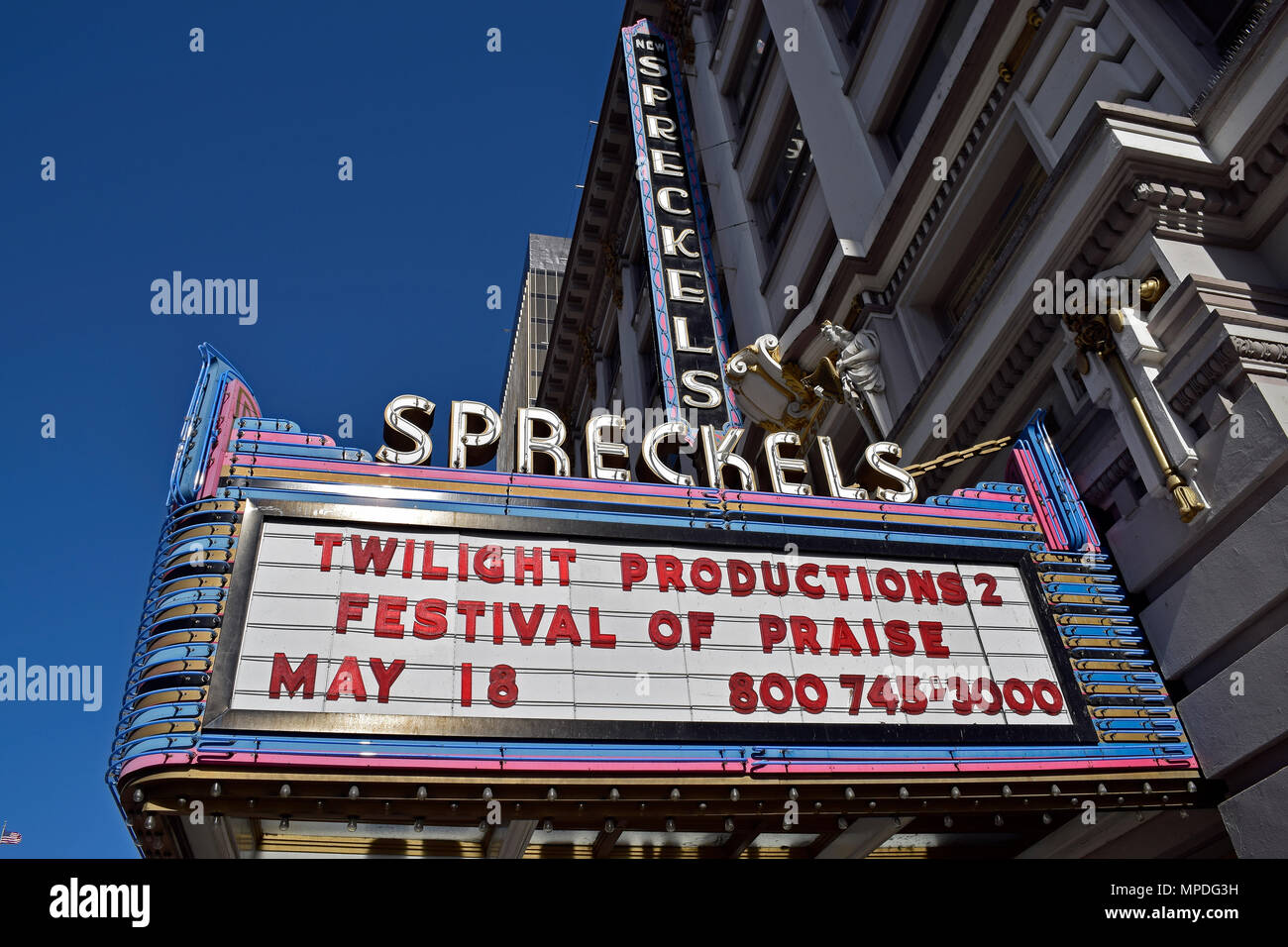 Spreckels Theatre Marquee, San Diego, California Foto Stock