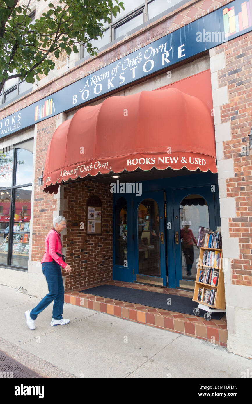Una stanza della propria libreria di Madison Wisconsin Foto Stock