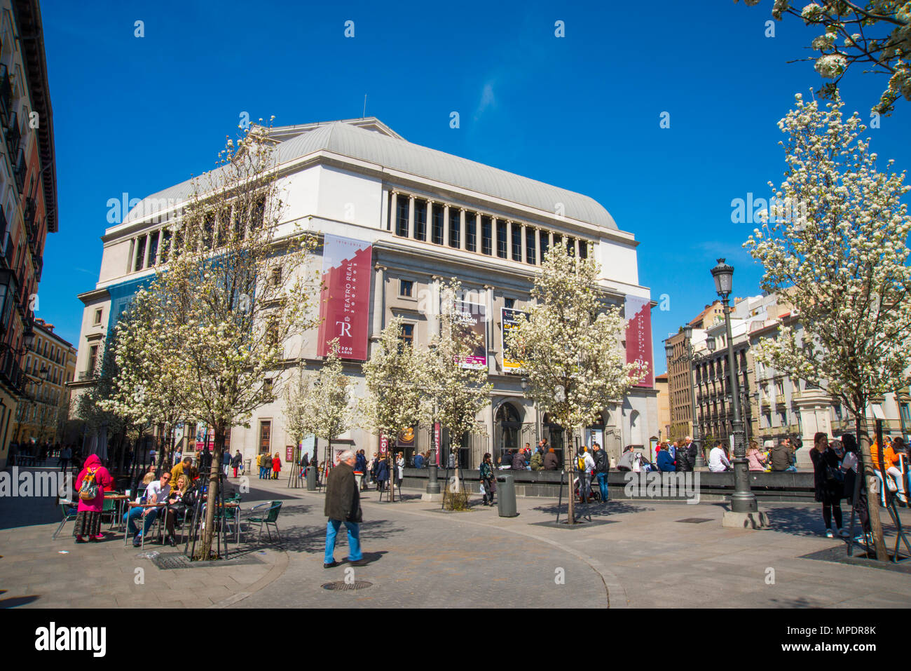 Il teatro reale. Isabel II Square, Madrid, Spagna. Foto Stock