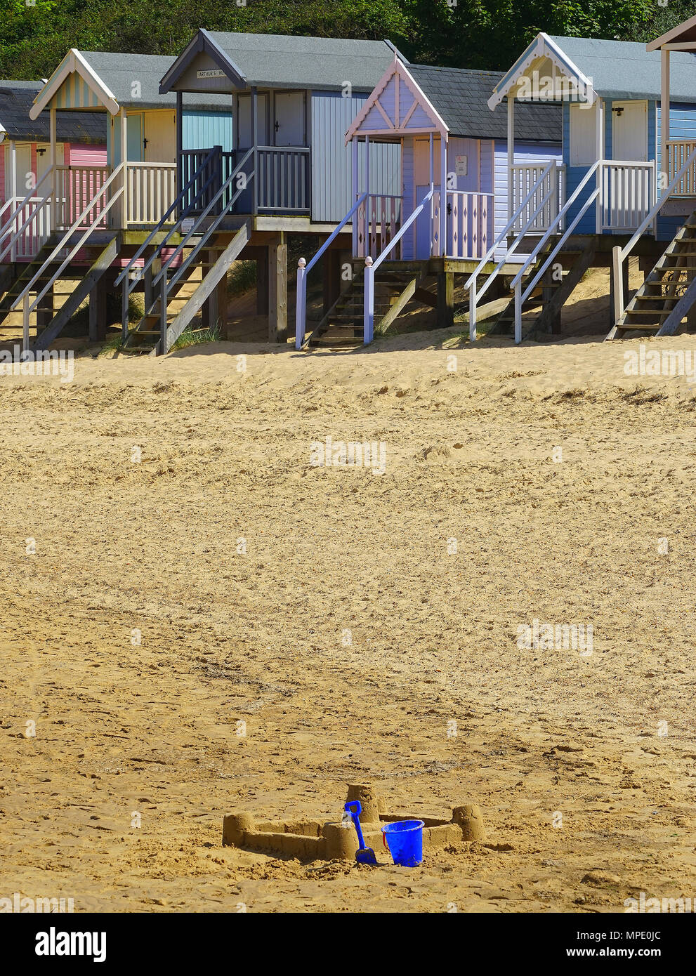 Cabine sulla spiaggia, a Wells-next-Mare Foto Stock