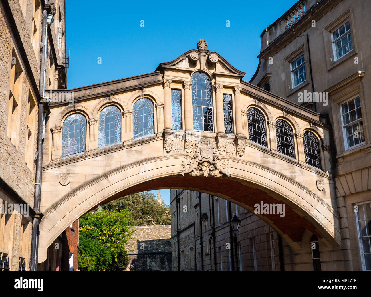 Ponte dei Sospiri, Skyway, Hertford College, New College Lane, Oxford, Oxfordshire, England, Regno Unito, GB. Foto Stock
