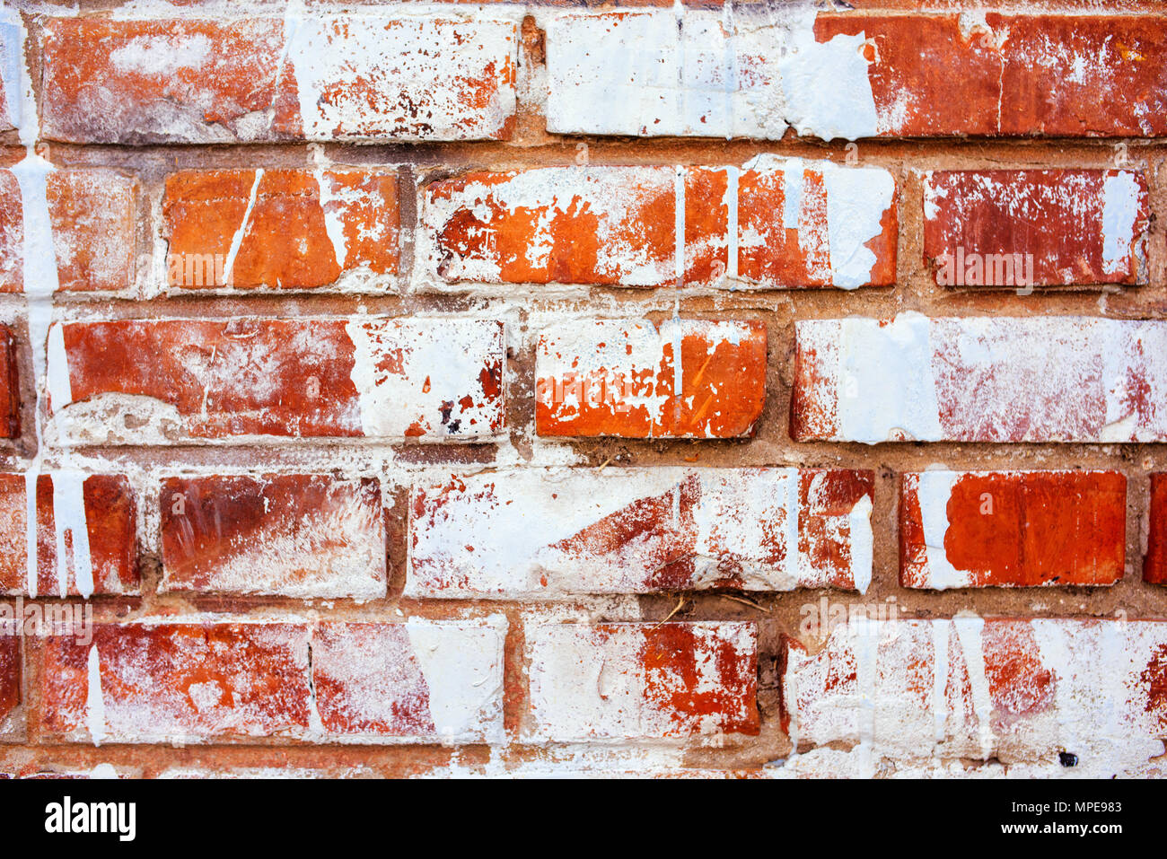 Grunge vecchio muro di mattoni in dettaglio come sfondo Foto Stock