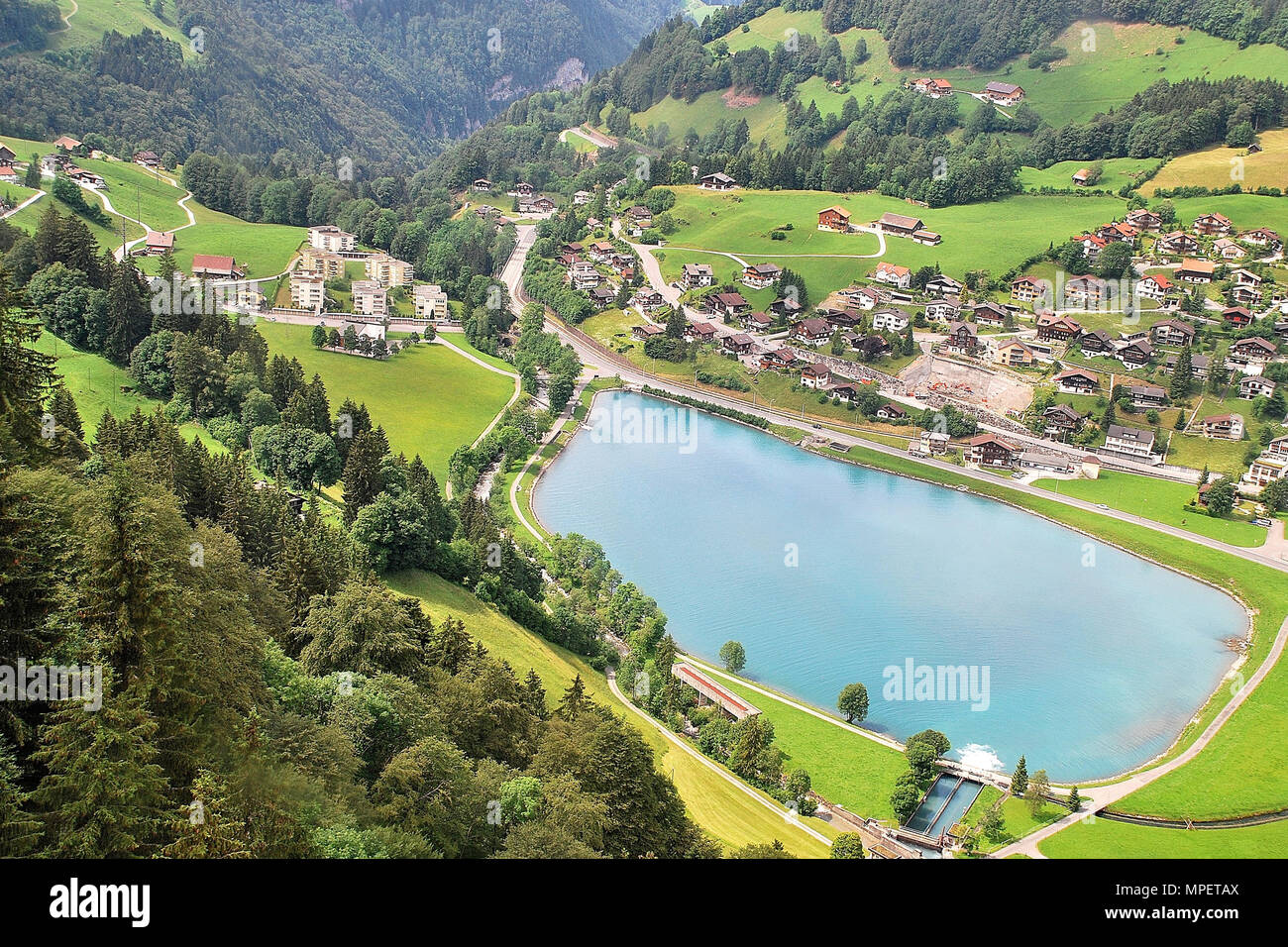 Lago Eugenisee Engelberg nel cantone di Obvaldo, Svizzera Foto Stock