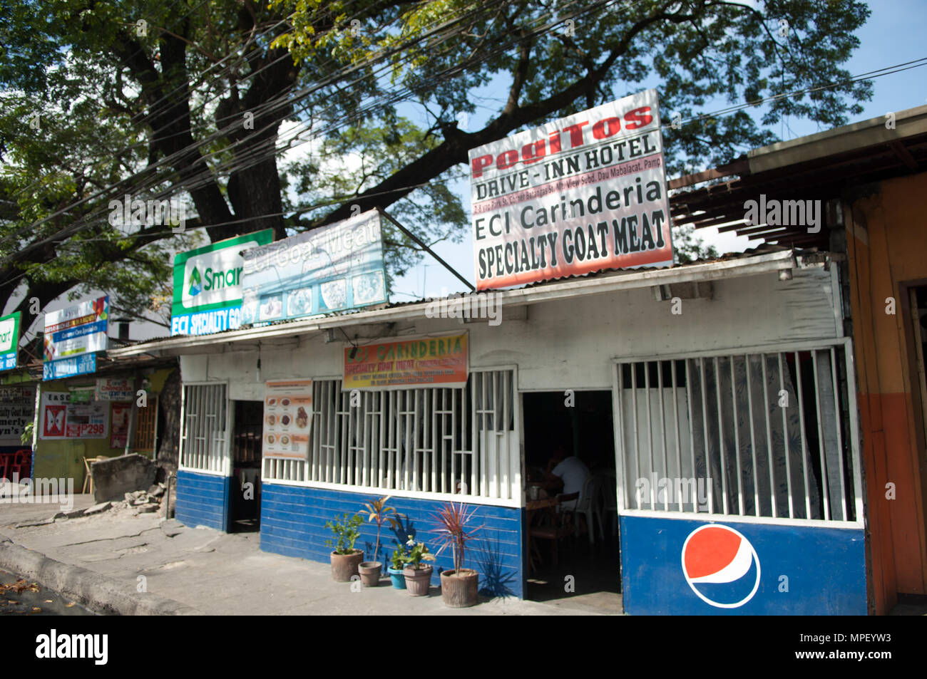 Un fast food La carne di capra ristorante, Angeles City, Filippine Foto Stock