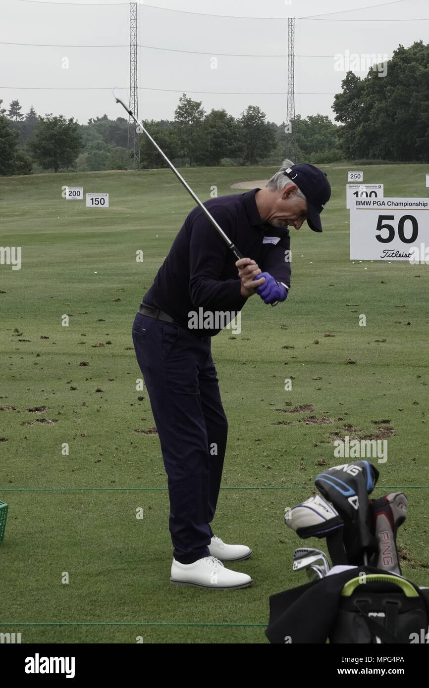 23 Maggio, 2018 Pep Guardiola, Manchester City football club pullman, gioca a golf presso la BMW/PGA Championship di Wentworth, Surrey, Regno Unito Foto Stock