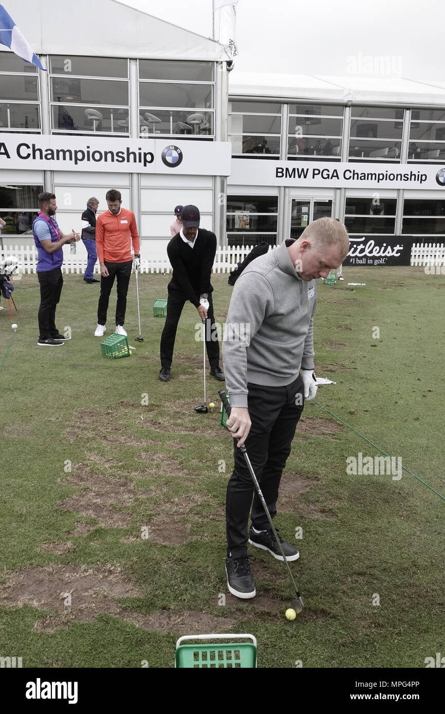 23 Maggio, 2018 Pep Guardiola, Manchester City football club pullman, gioca a golf presso la BMW/PGA Championship di Wentworth, Surrey, Regno Unito Foto Stock