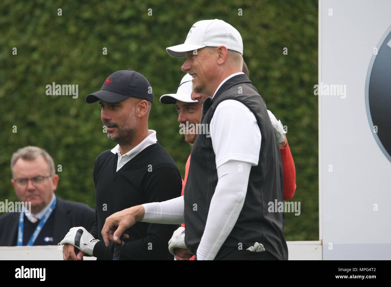 23 Maggio, 2018 Pep Guardiola, Manchester City football club pullman, gioca a golf presso la BMW/PGA Championship di Wentworth, Surrey, Regno Unito Foto Stock