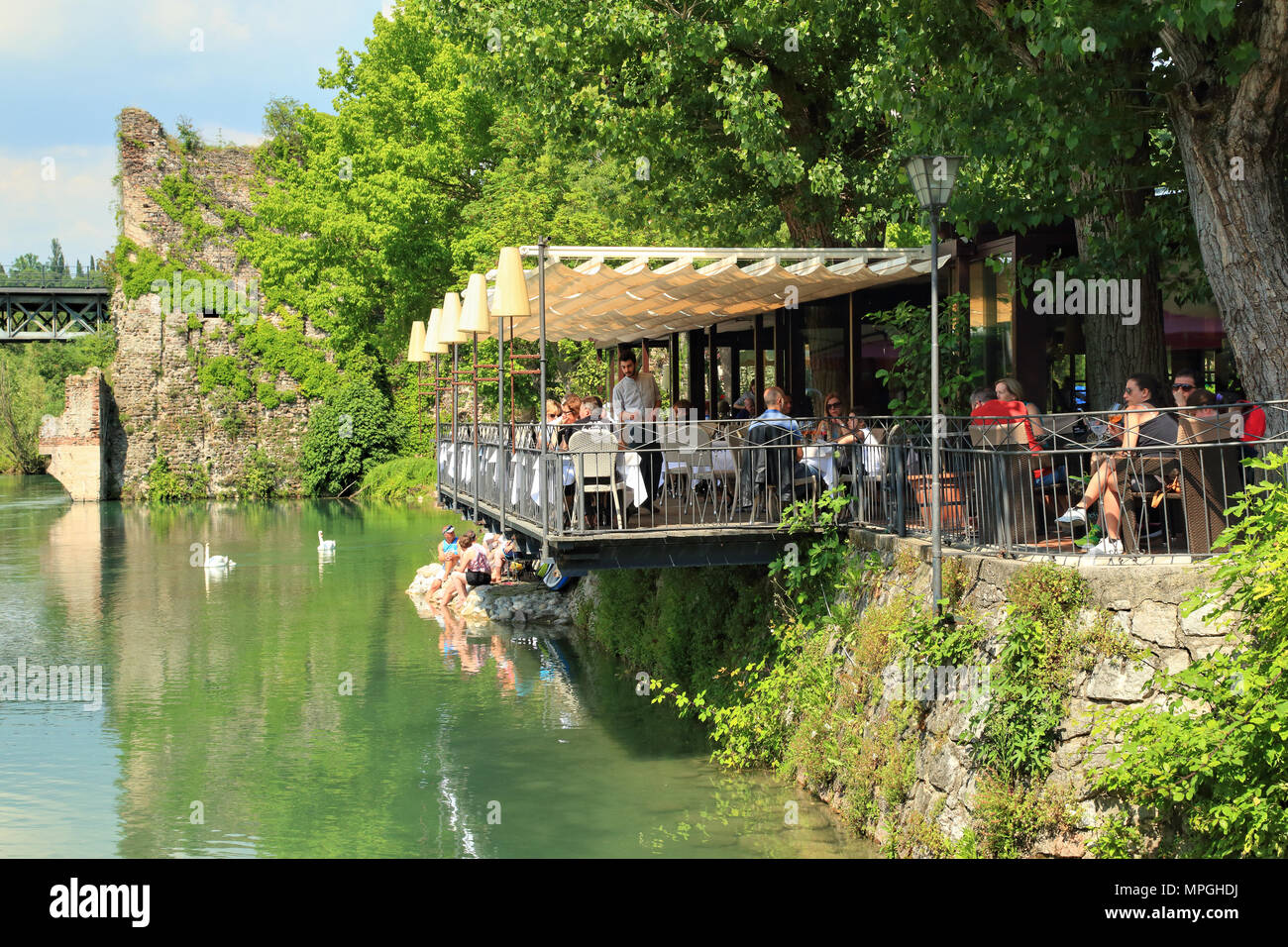 Ristorante San Marco, Borghetto di Valeggio sul Mincio Foto Stock