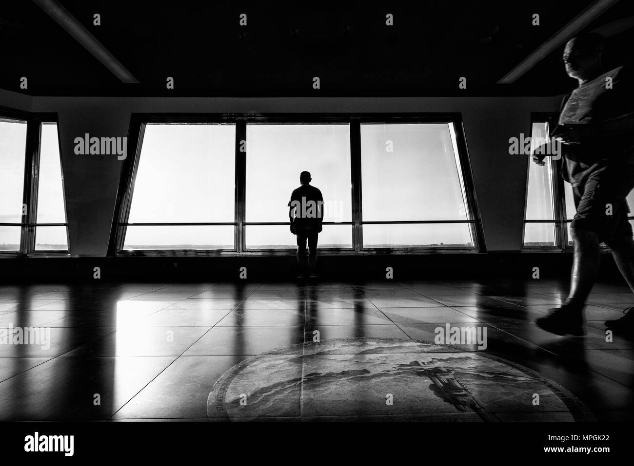 Il piano panoramico della torre della TV a Praga, Repubblica Ceca Foto Stock