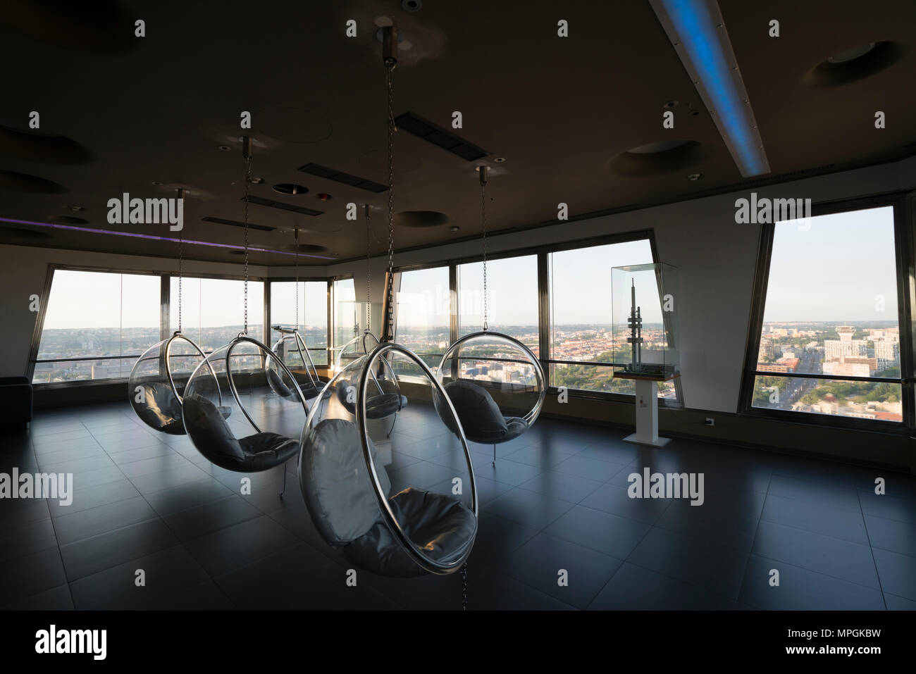 Il piano panoramico della torre della TV a Praga, Repubblica Ceca Foto Stock