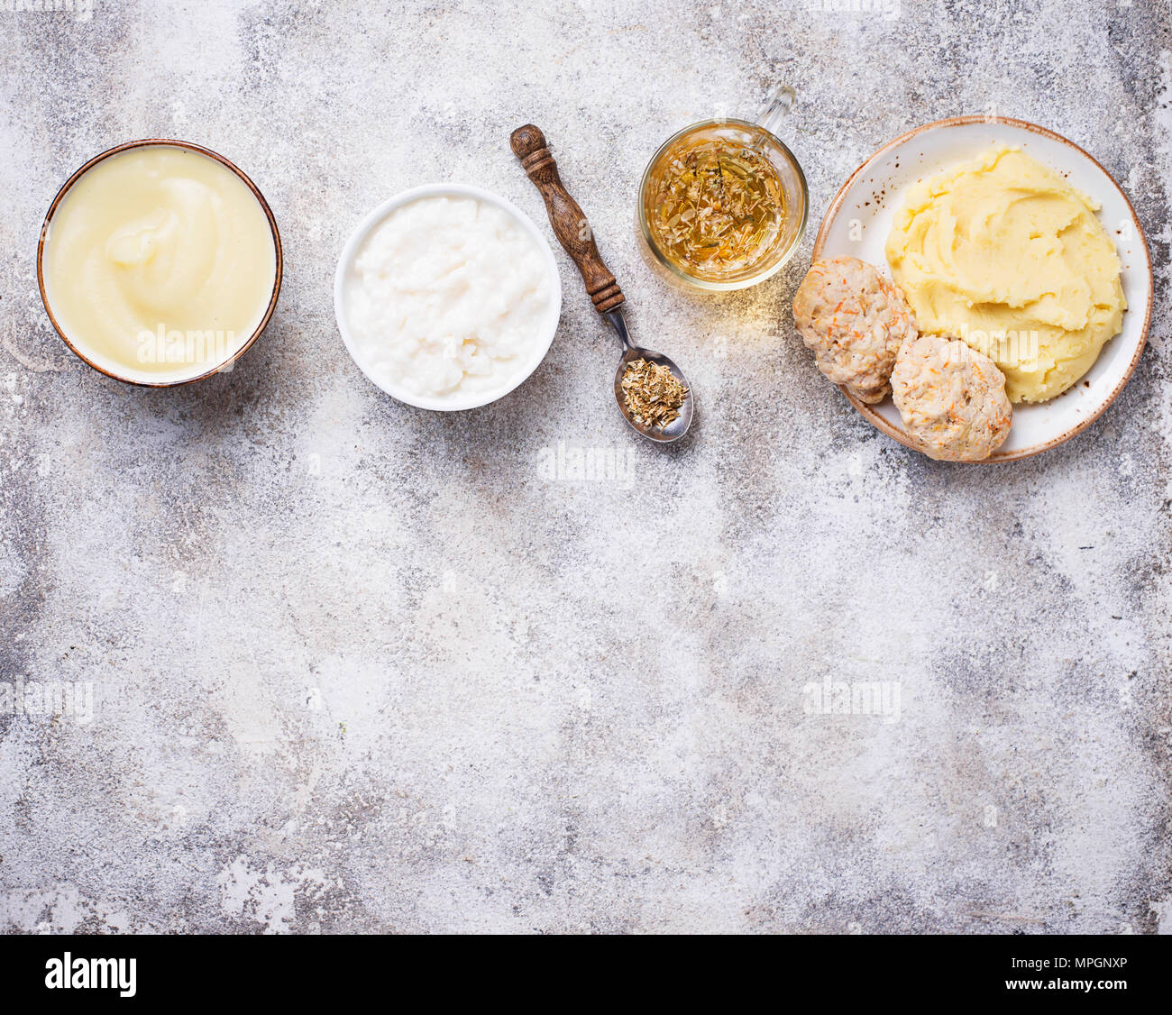 La dieta alimentare per i malati di stomaco Foto Stock