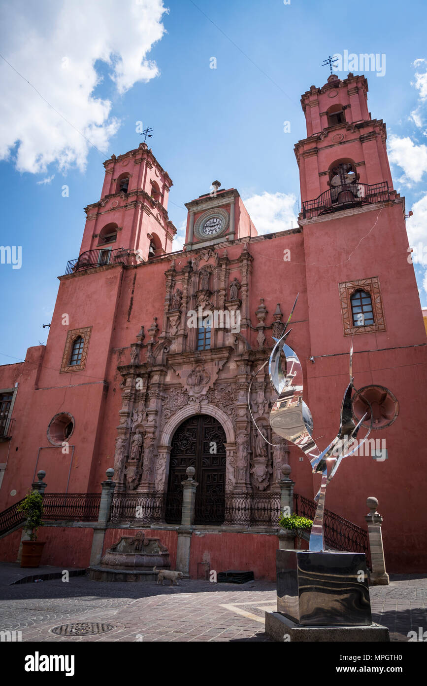 La Chiesa di San Francisco, Guanajuato, città nel Messico centrale Foto Stock