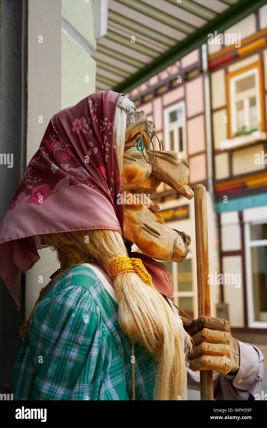 Wernigerode strega faccia Harz in Germania in Sassonia Foto Stock