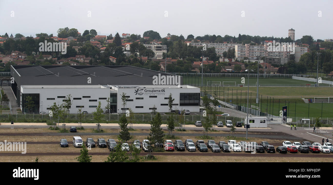 Una vista generale di Groupama Ol Training Center prima della UEFA Europa League a Parc Olympique Lyonnais, Lione. Foto Stock