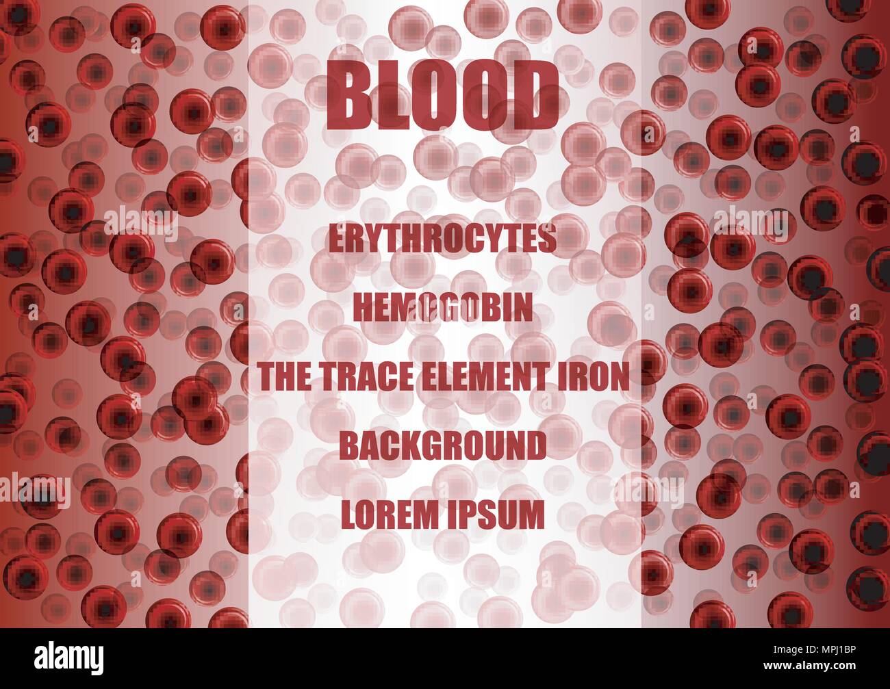 Le illustrazioni delle cellule rosse del sangue, erithrocytes Illustrazione Vettoriale