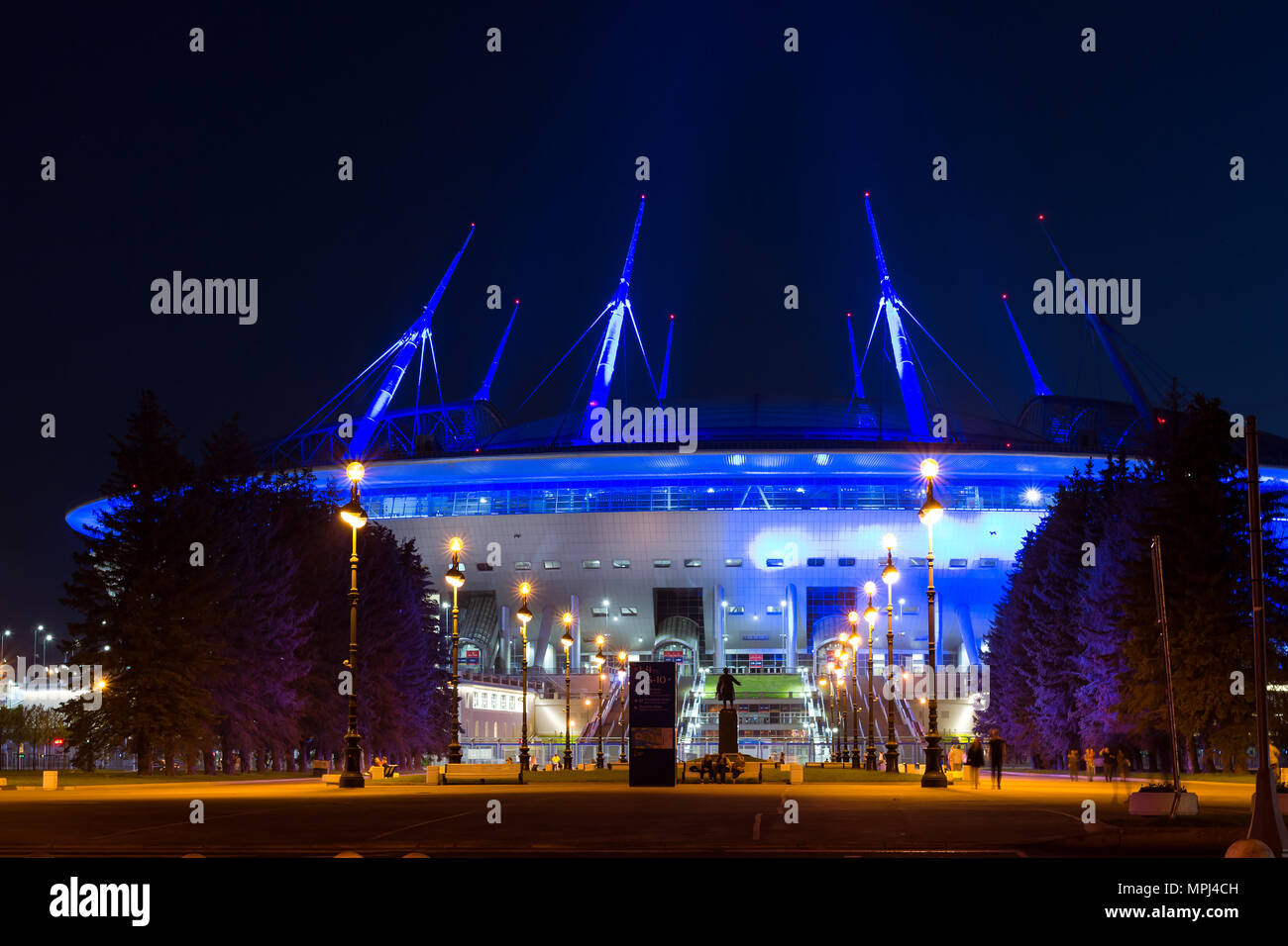 San Pietroburgo, Russia - 14 maggio, 2018: xxi della Coppa del Mondo FIFA 2018. Zenit Stadium Arena, lo stadio di calcio San Pietroburgo su Krestovsky aperto nel 2017 FI Foto Stock