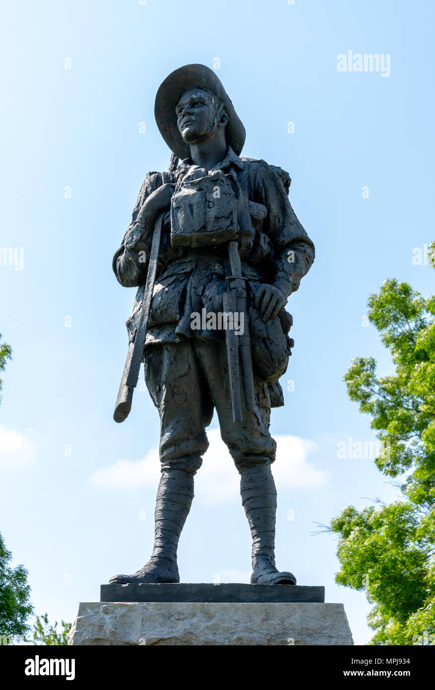 Statua di escavatore, Australian Memorial presso Bullecourt, Francia Foto Stock