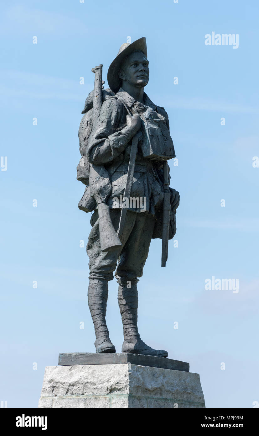 Statua di escavatore, Australian Memorial presso Bullecourt, Francia Foto Stock