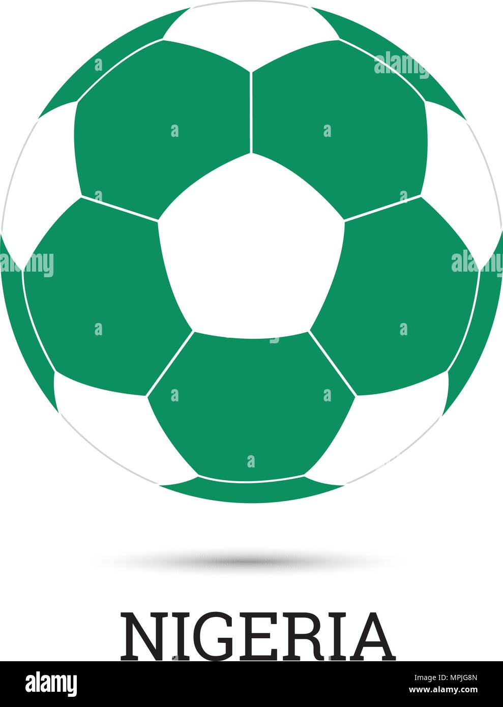Pallone da calcio con la nazionale nigeriana colori illustrazione vettoriale Illustrazione Vettoriale