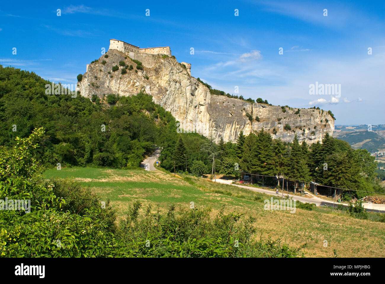 Rocca di San Leo (ex Montefeltro), Emilia Romagna, Italia Foto Stock