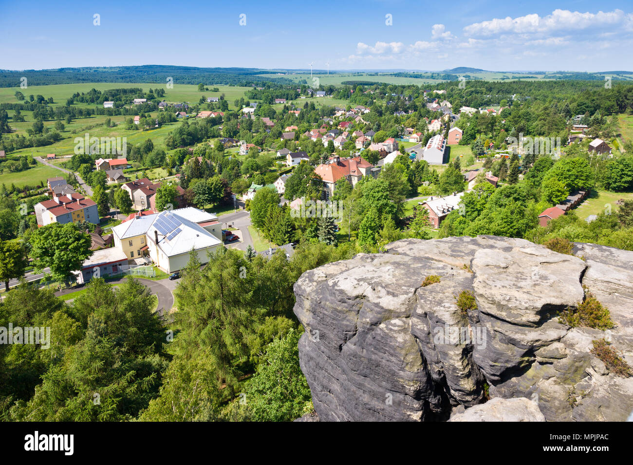 Tiské stěny, Labské pískovce, narodni park Ceske Svycarsko, Ceska republika / della Svizzera boema, Tisa città rocciose, pareti Tyssa, Boemia settentrionale, Czec Foto Stock