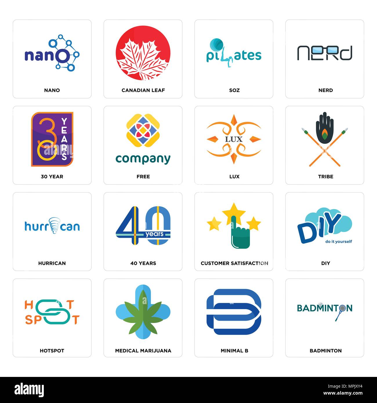 Set di 16 semplici icone modificabile come badminton, minima b, la marijuana medica, hotspot diy, nano, 30 anno, hurrican, lux può essere utilizzato per il mobile, abbiamo Illustrazione Vettoriale