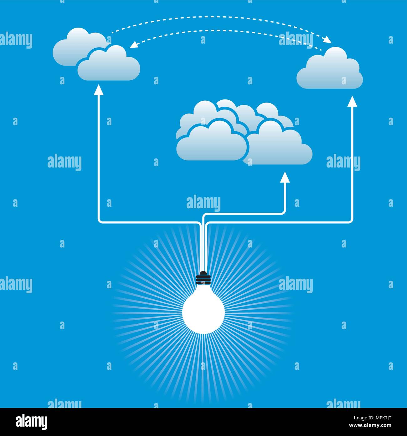 Il cloud computing concept design. Illustrazione Vettoriale