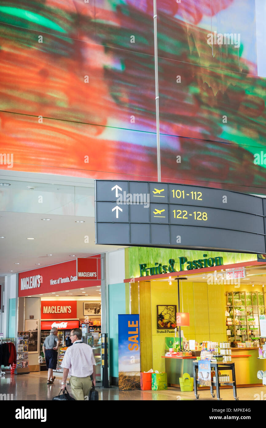 Canada,Canada,Nord America,America,America,Ontario Province,Toronto,Pearson International Airport,terminal,segno,cancelli,arte, artista,aziende,quartiere Foto Stock