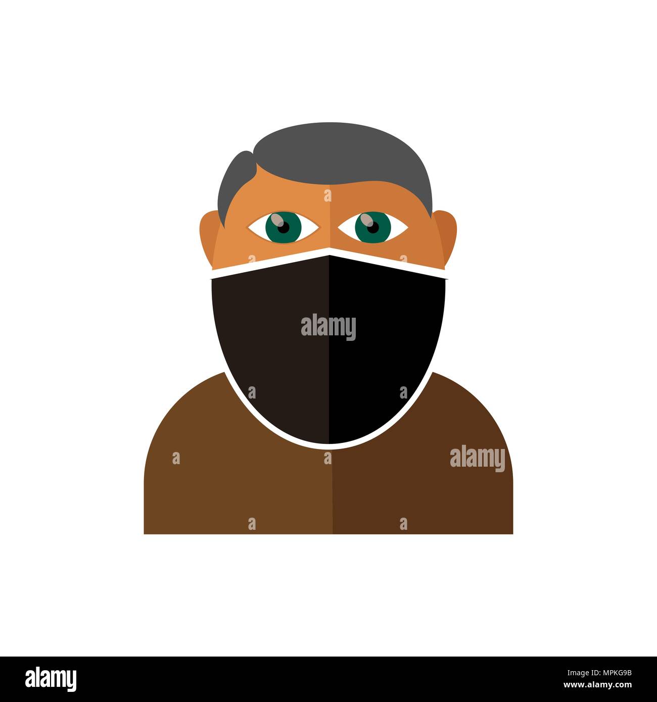 Icona del gangster isolato. Design piatto Illustrazione Vettoriale