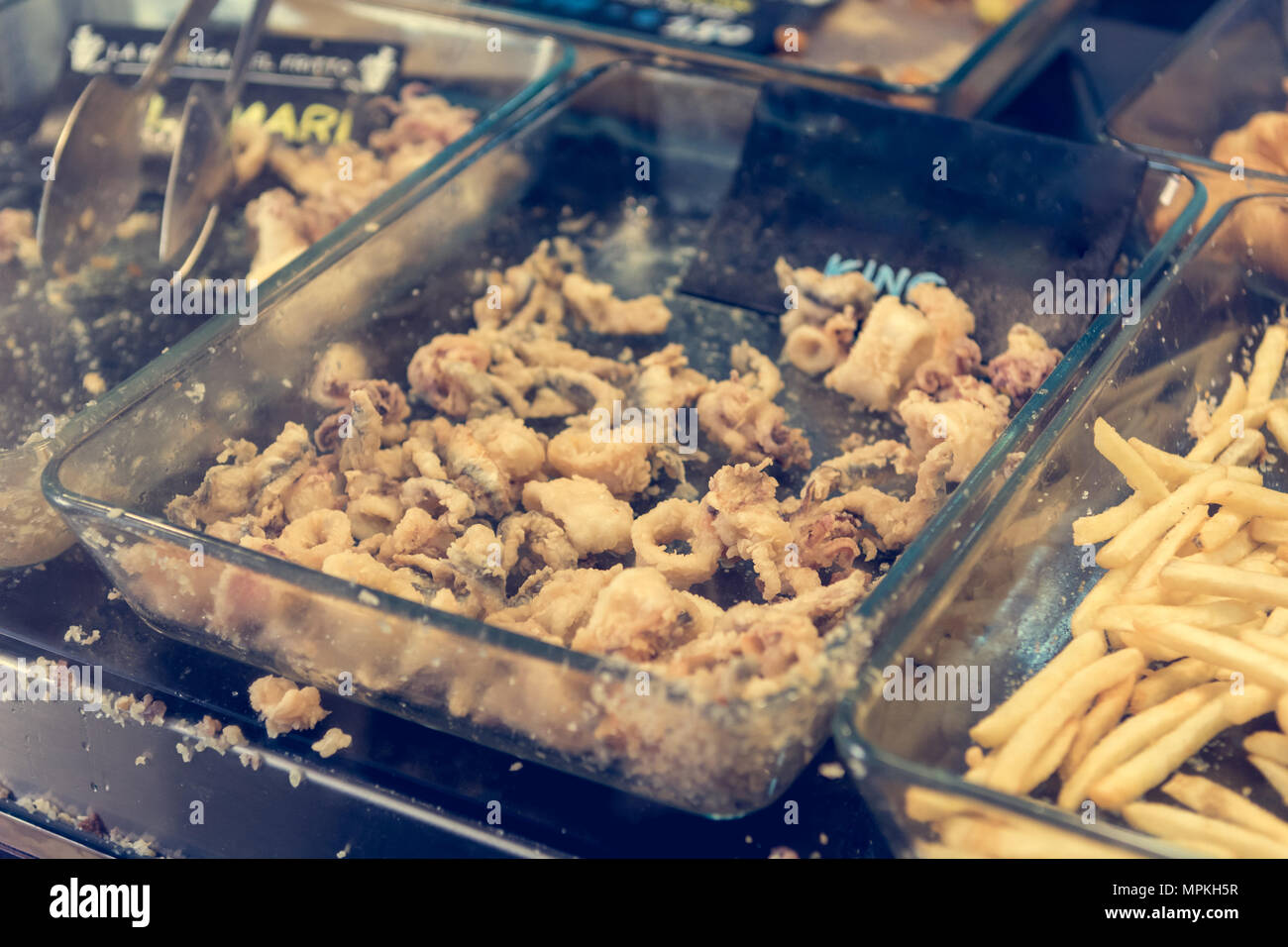 Fritto delizioso cibo del mare. Foto Stock