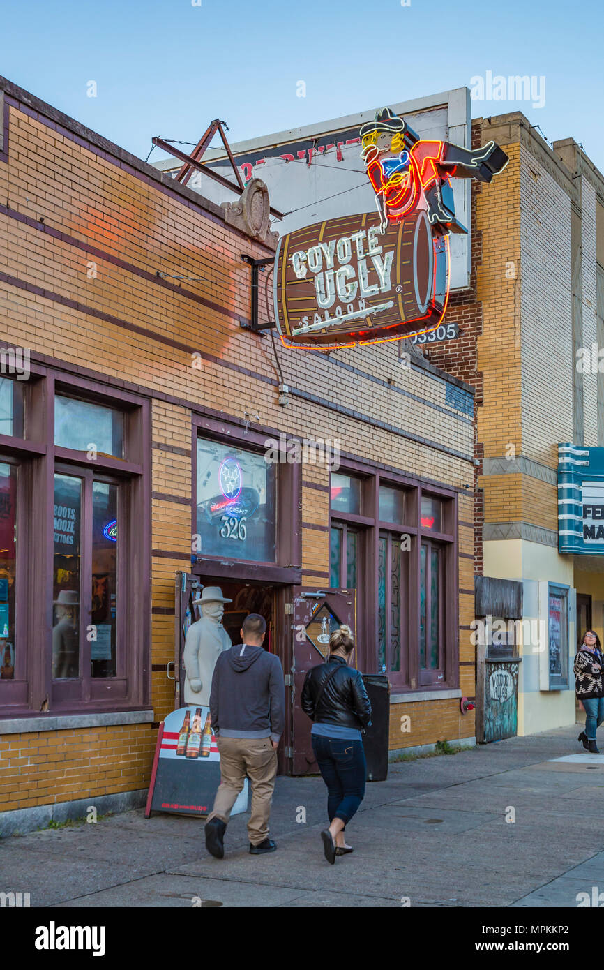 Coyote Ugly Saloon sulla storica Beale Street, conosciuta come la casa dei Blues a Memphis, Tennessee, Stati Uniti Foto Stock