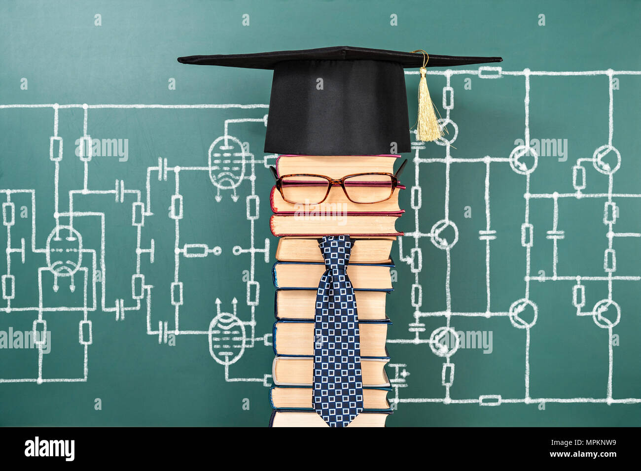 Educational conncept circa i progressi dell'elettronica Foto Stock