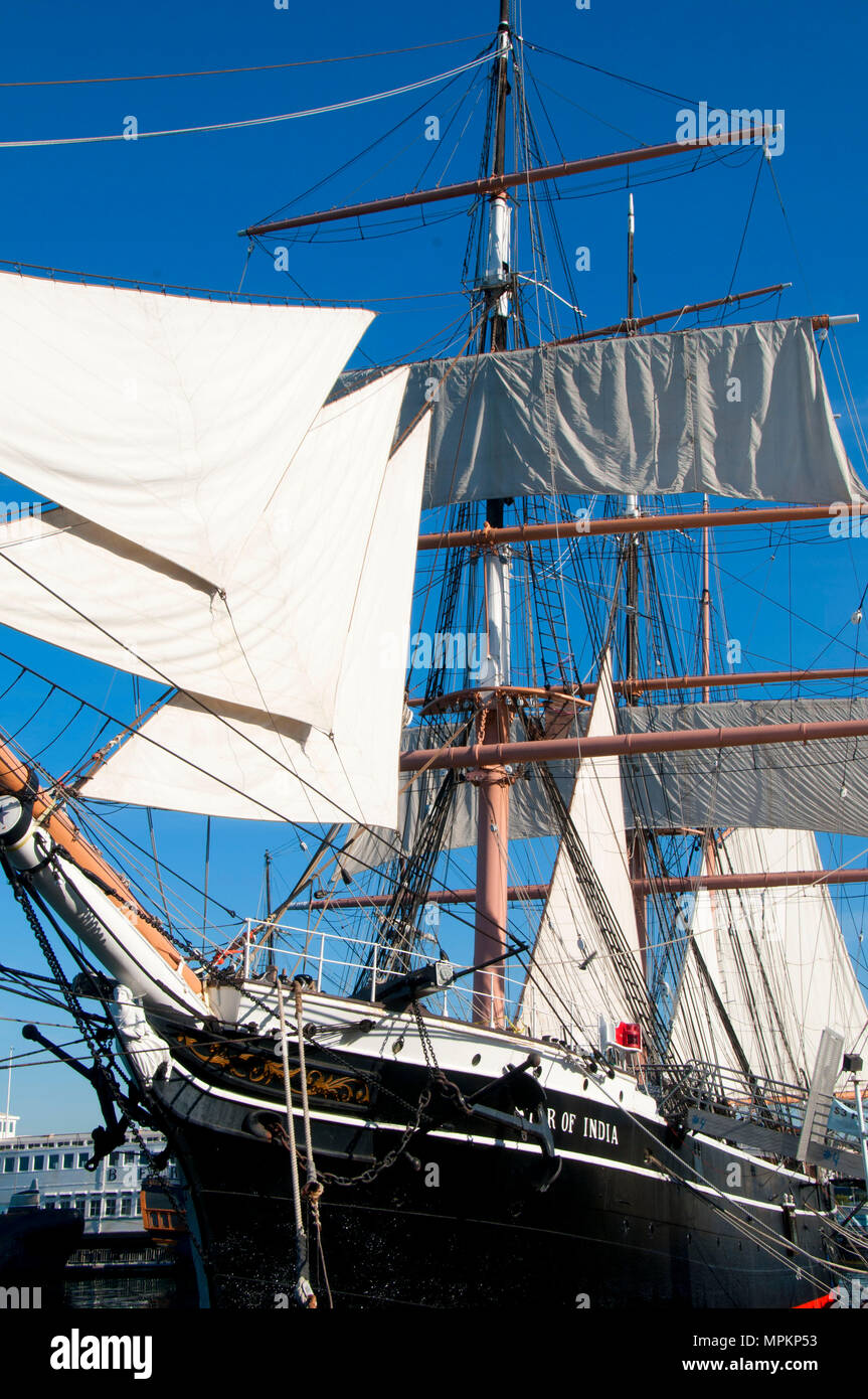 Stella dell India, Embarcadero a piedi e il Museo Marittimo di San Diego, San Diego, California Foto Stock